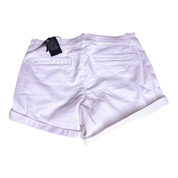 American Eagle AEO WHITE SHORTS Women's 12 Super Stretch Shape Cuffed Twill NWT - Picture 2 of 8